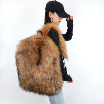 Plush backpack large capacity