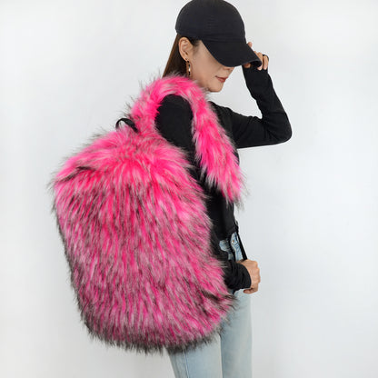 Plush backpack large capacity