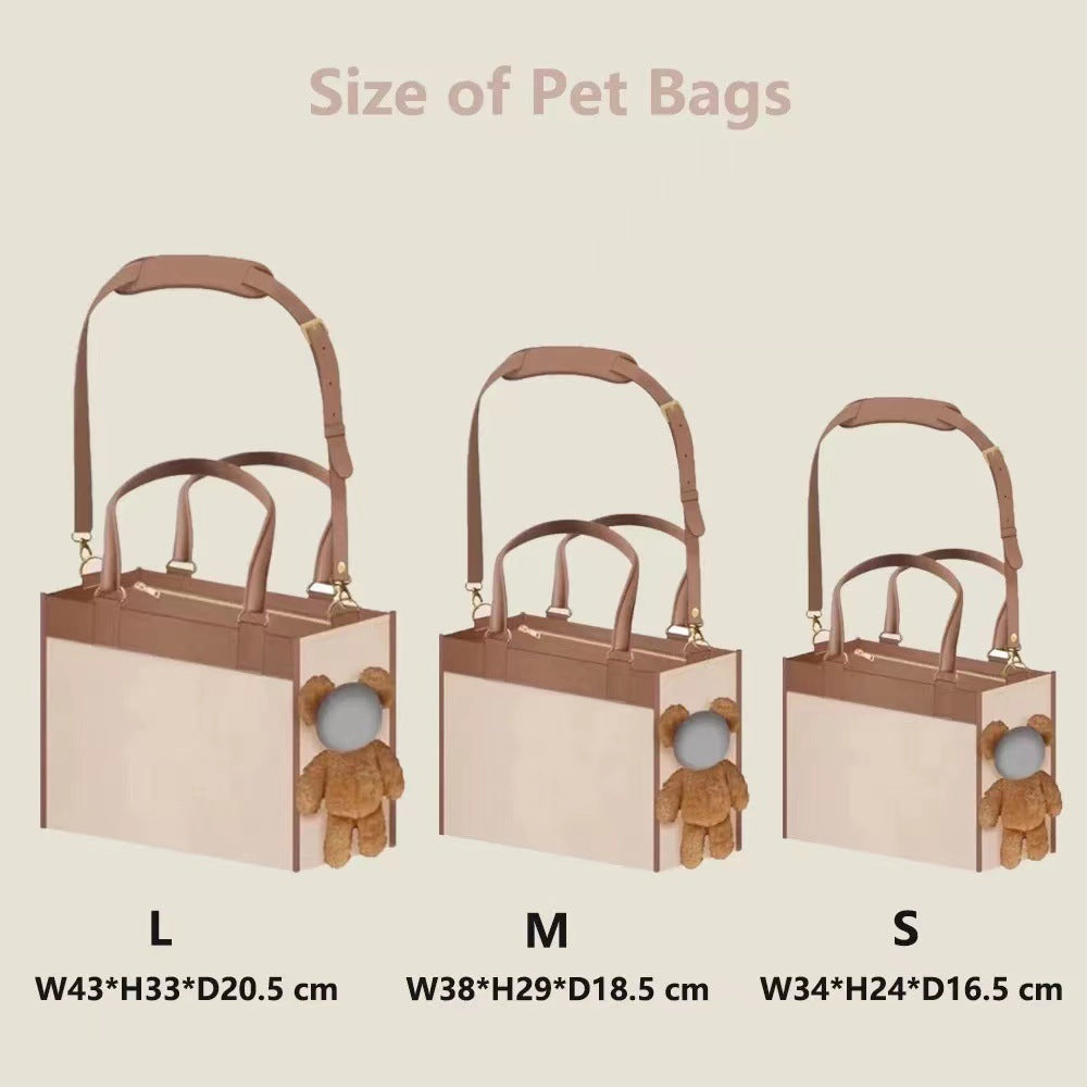 Plush Bear Pet Carrier Bag with Head Opening