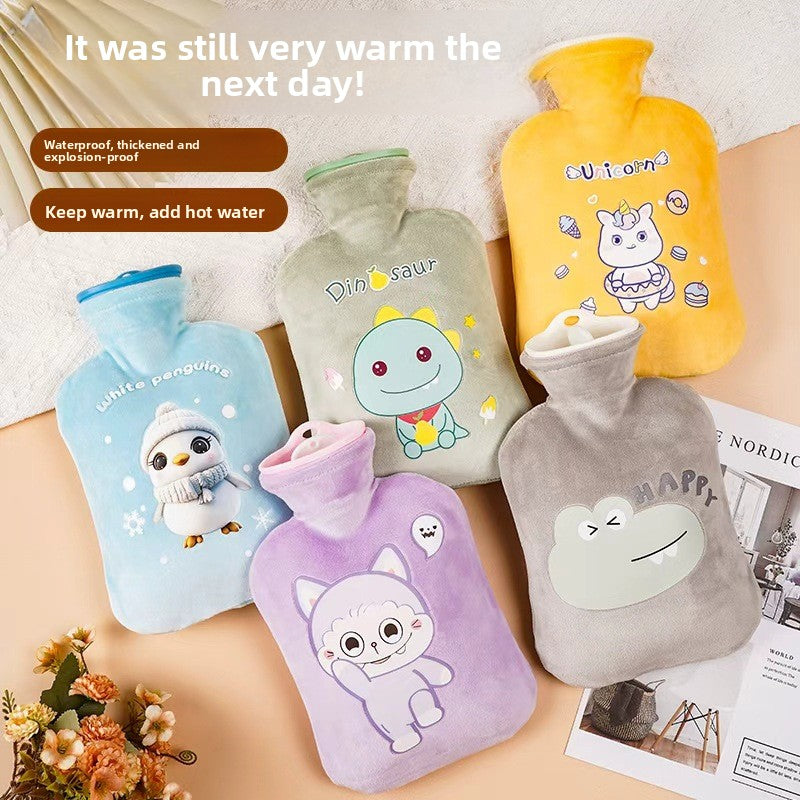 Plush Cartoon Hot Water Bottle for Warmth