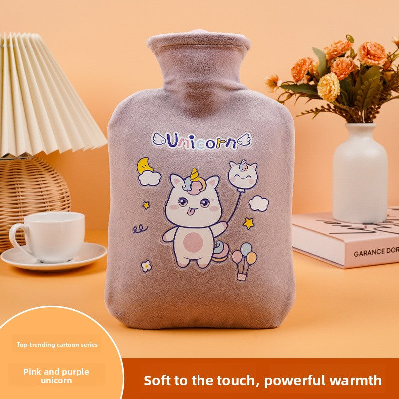 Plush Cartoon Hot Water Bottle for Warmth
