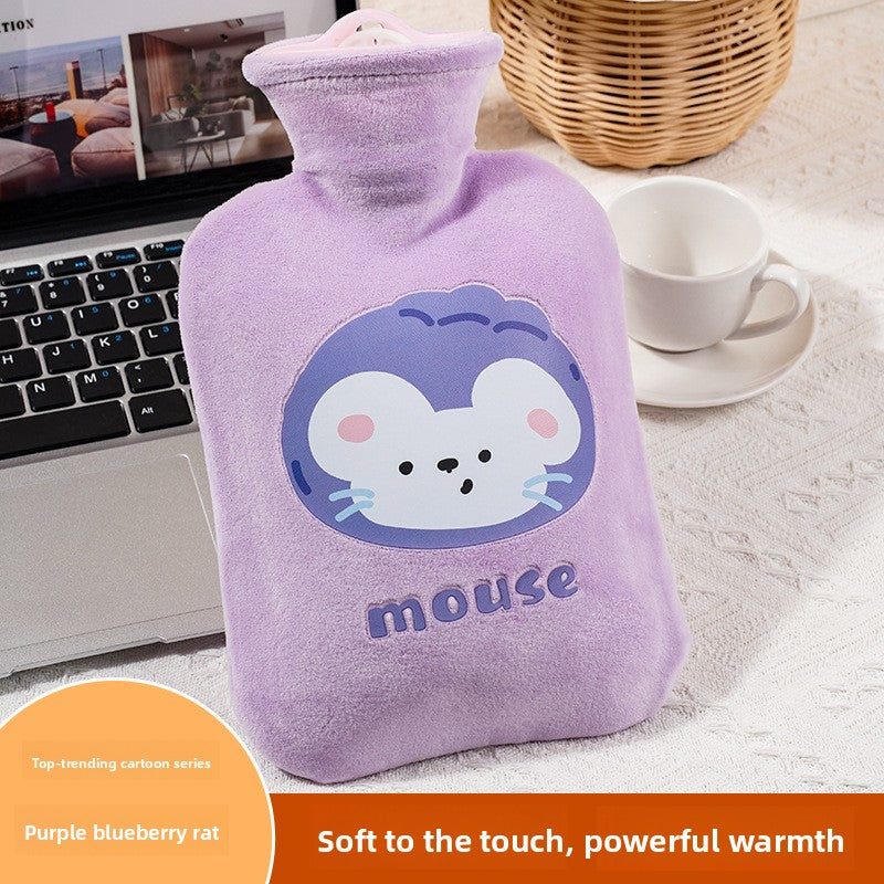 Plush Cartoon Hot Water Bottle for Warmth