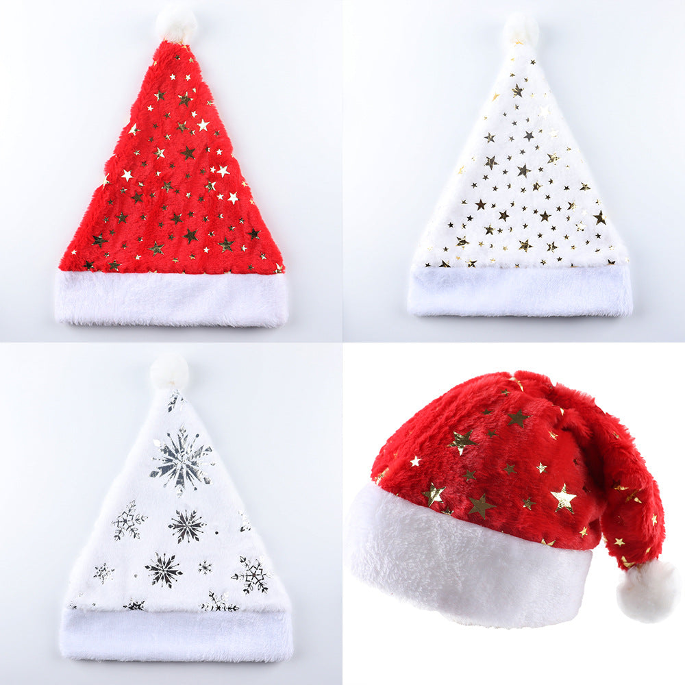 Plush Christmas Hat with Foil Print