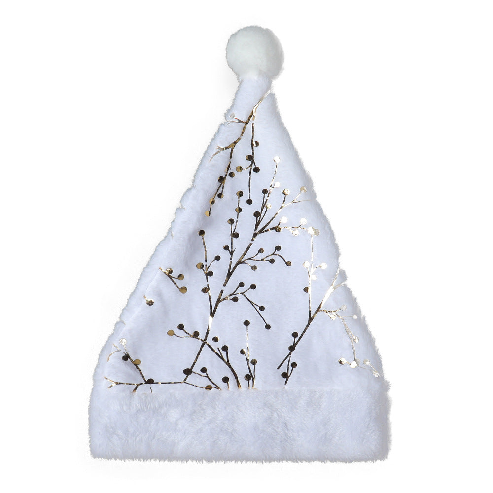 Plush Christmas Hat with Foil Print