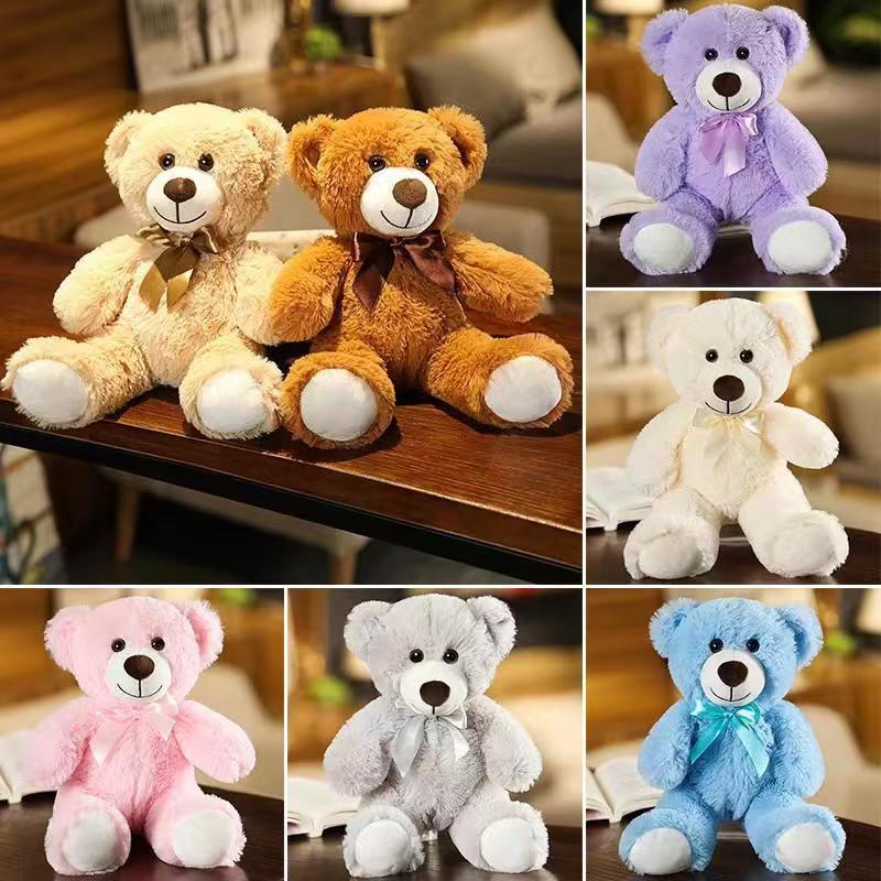 Plush Colorful Bow Tie Teddy Bear