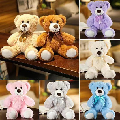 Plush Colorful Bow Tie Teddy Bear