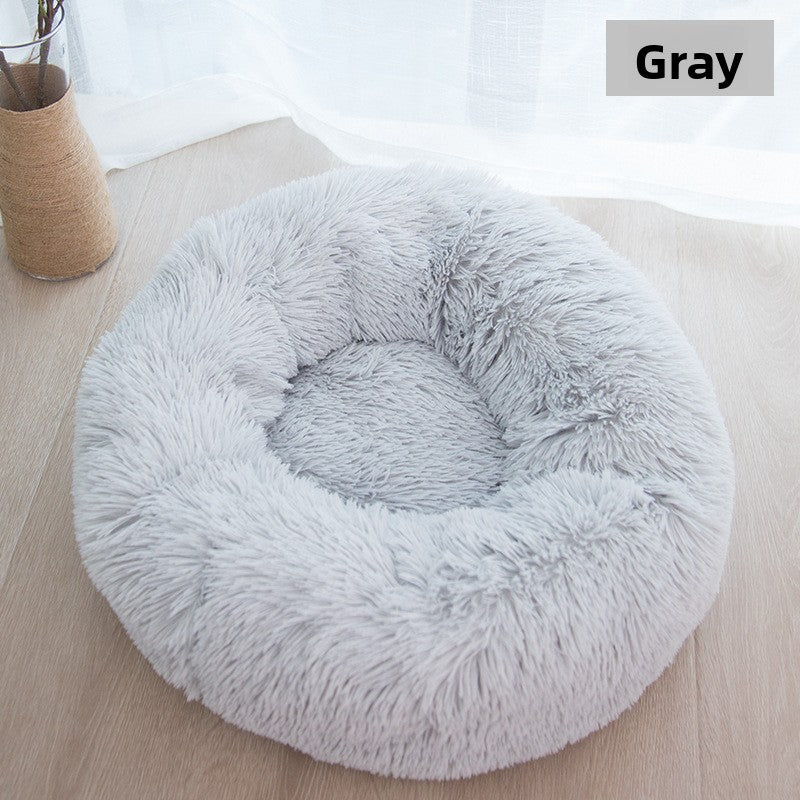 Plush dog bed