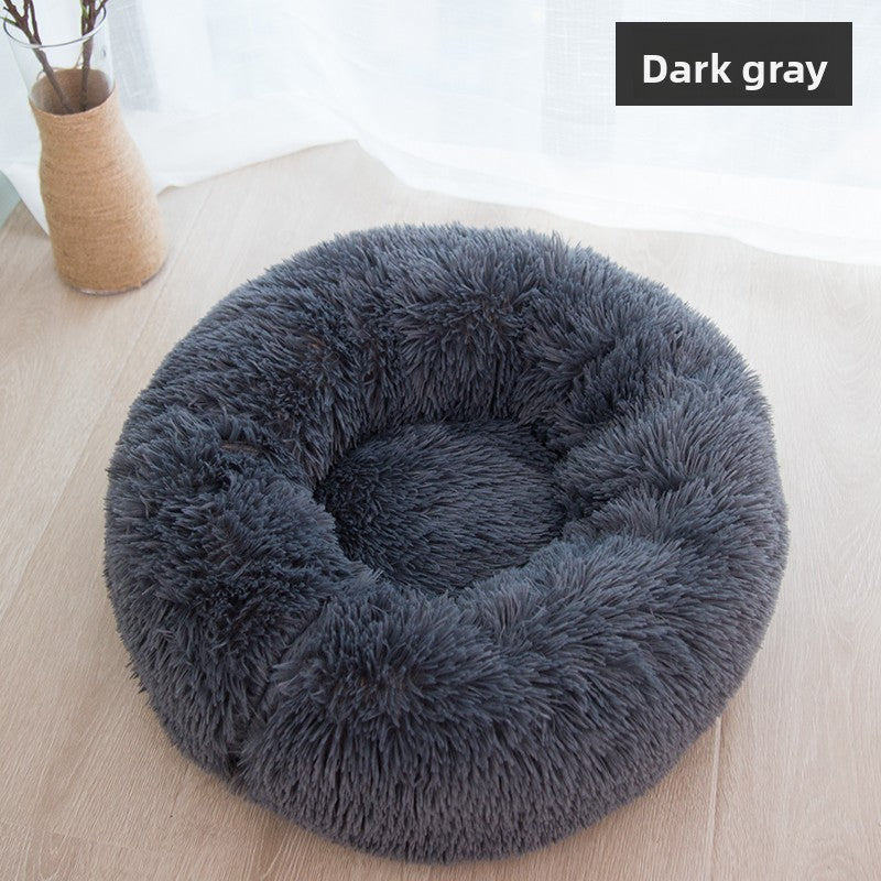Plush dog bed