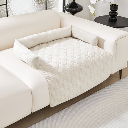 Plush Dog Bone Pet Bed with Pillow