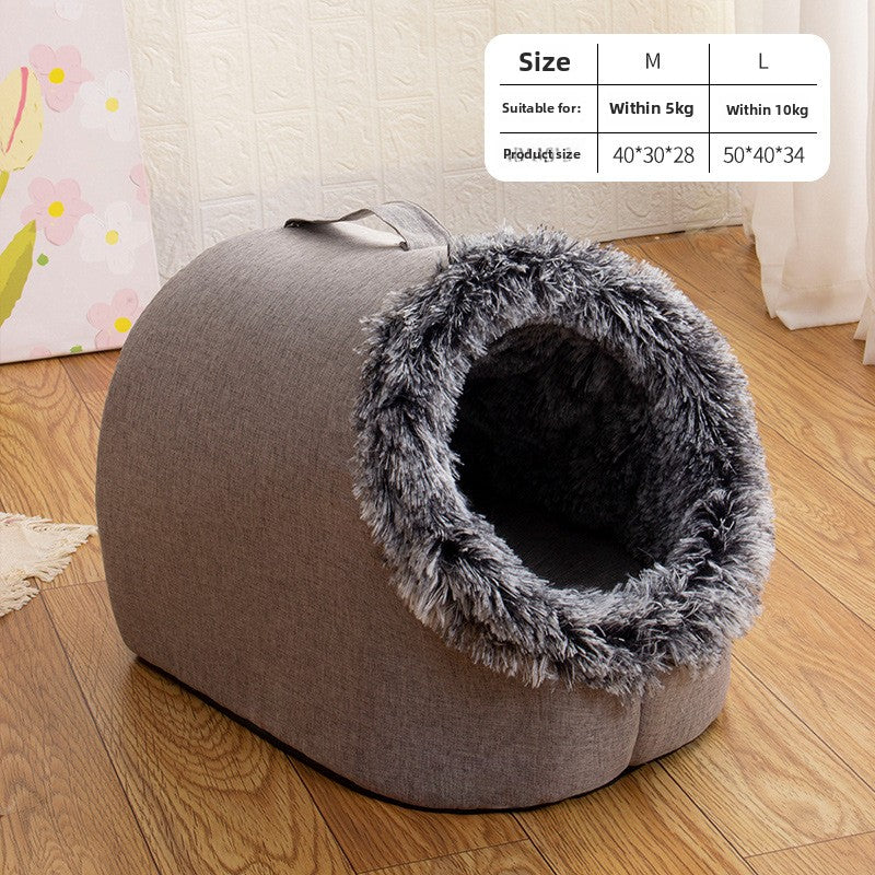 Plush Enclosed Pet Nest Sleeping Bag