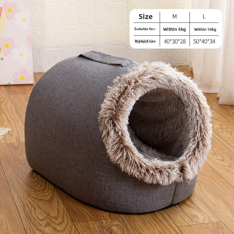 Plush Enclosed Pet Nest Sleeping Bag
