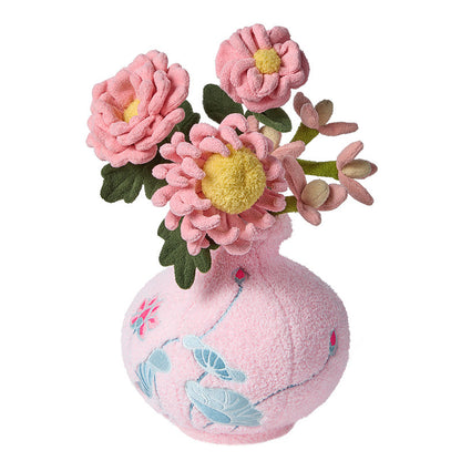 Plush Flower Vase Decorative