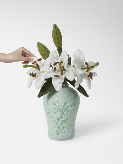 Plush Flower Vase Decorative