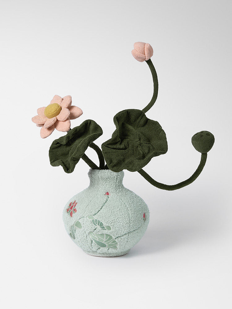 Plush Flower Vase Decorative
