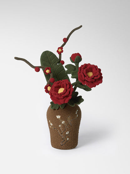 Plush Flower Vase Decorative