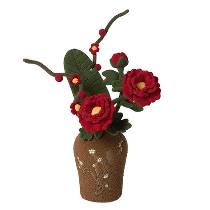 Plush Flower Vase Decorative