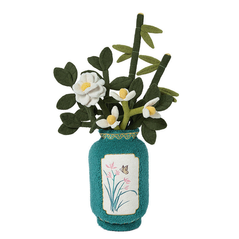 Plush Flower Vase Decorative
