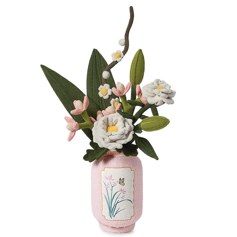 Plush Flower Vase Decorative