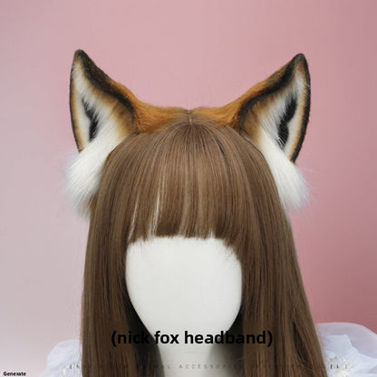 Plush Fox Ears Headband for Cosplay