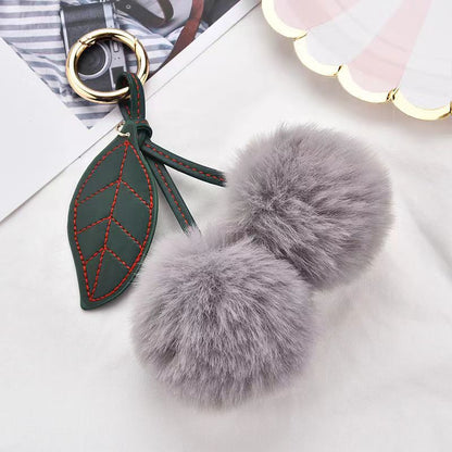 Plush Fruit Cherry Keychain Pendant