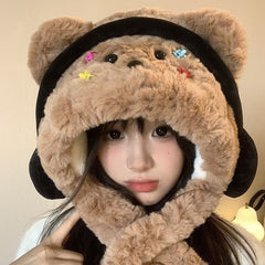 Headphone hairpin puppy hat khaki