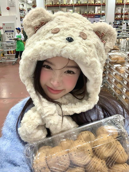 Plush Hat Scarf