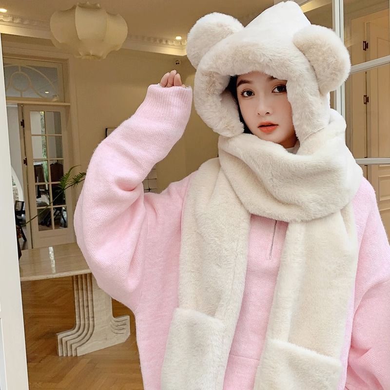 plush hat set
