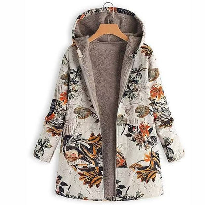 plush hooded zipper women's clothing