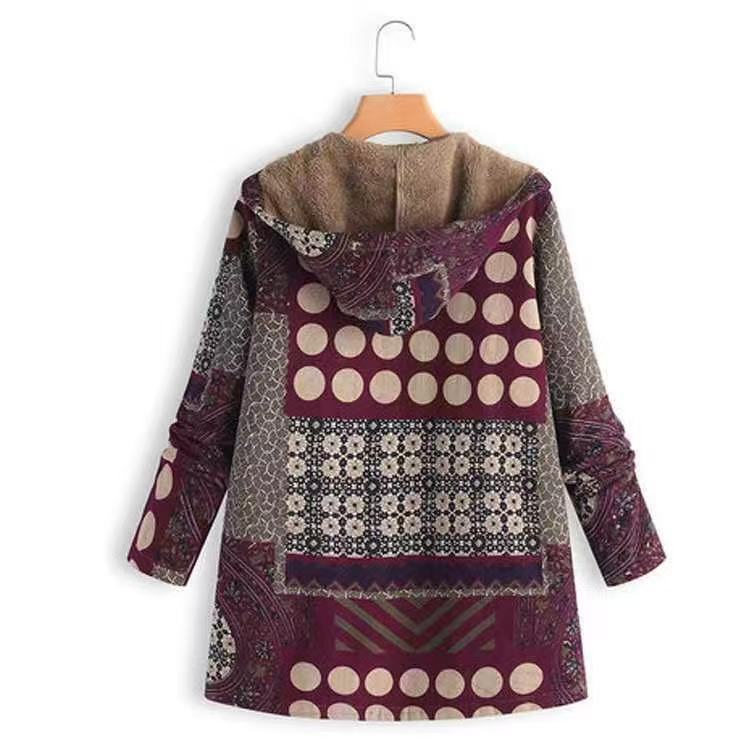 plush hooded zipper women's clothing