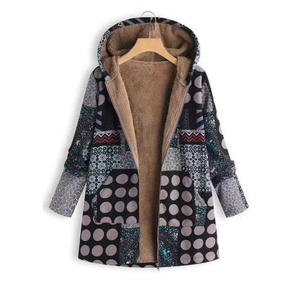 plush hooded zipper women's clothing