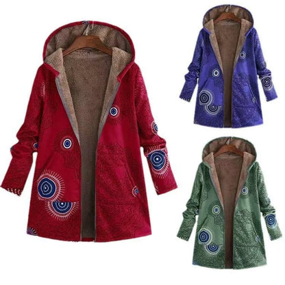 plush hooded zipper women's clothing