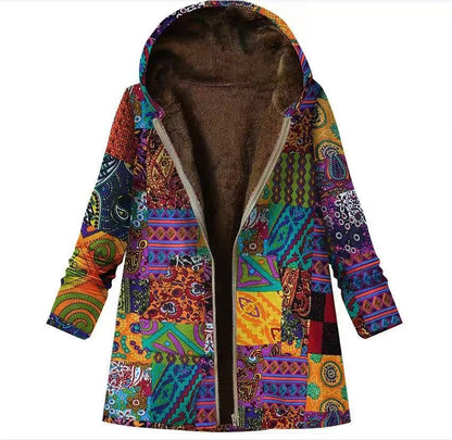 plush hooded zipper women's clothing