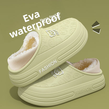 Plush Lined Winter Slippers for Women
