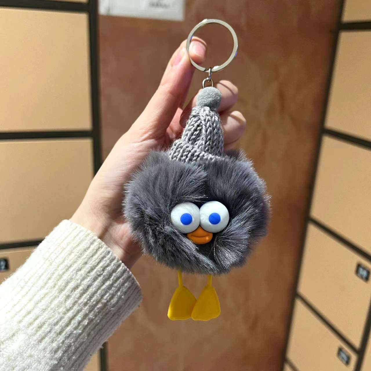 Plush little duck bag pendant