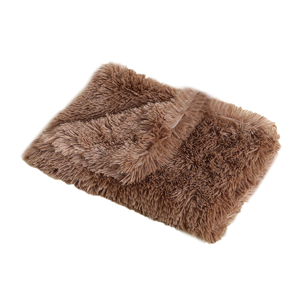 Plush Pet Blanket for Dogs and Cats, Warm Long Hair Indoor Bed Mat