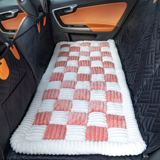 Plush Pet Car Seat Cushion with Non-Slip Bottom