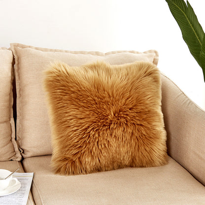 Plush pillow cover