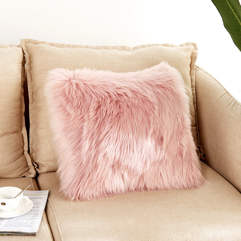 Plush pillow cover