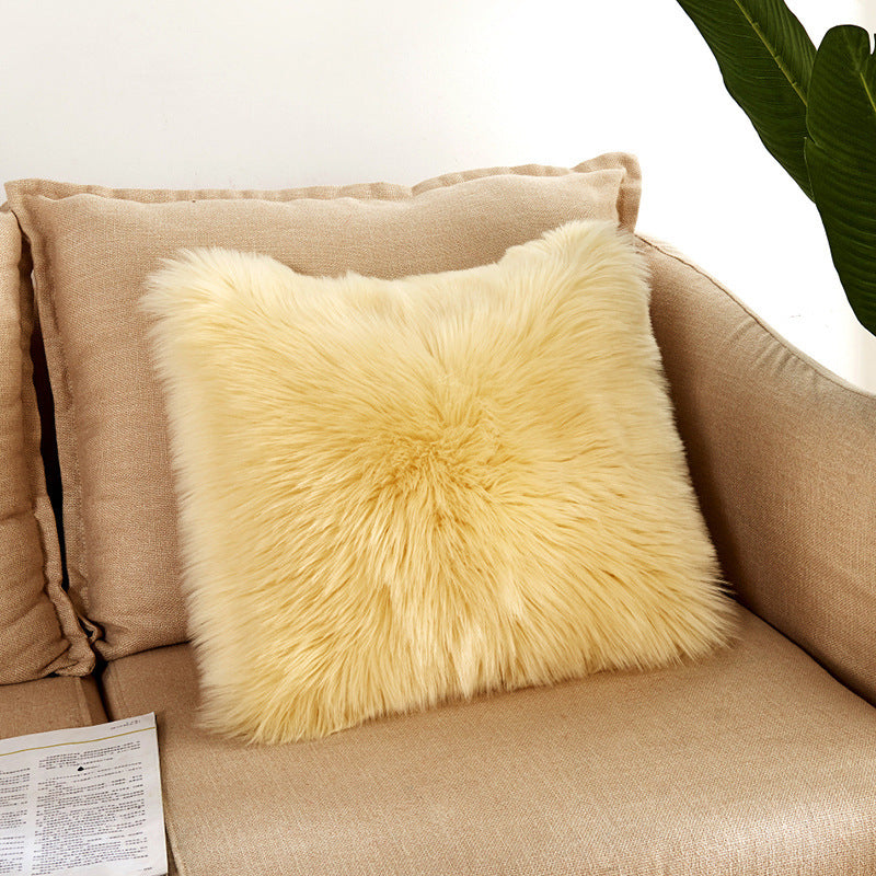 Plush pillow cover