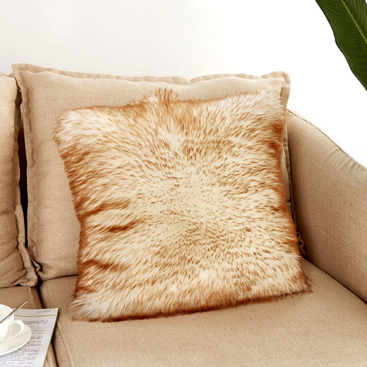 Plush pillow cover