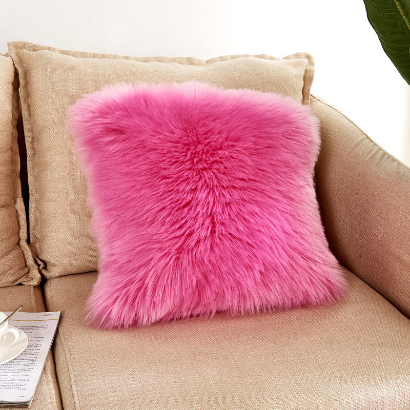 Plush pillow cover