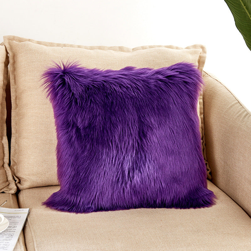 Plush pillow cover