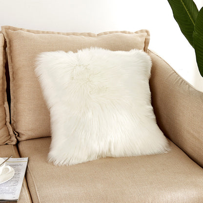 Plush pillow cover