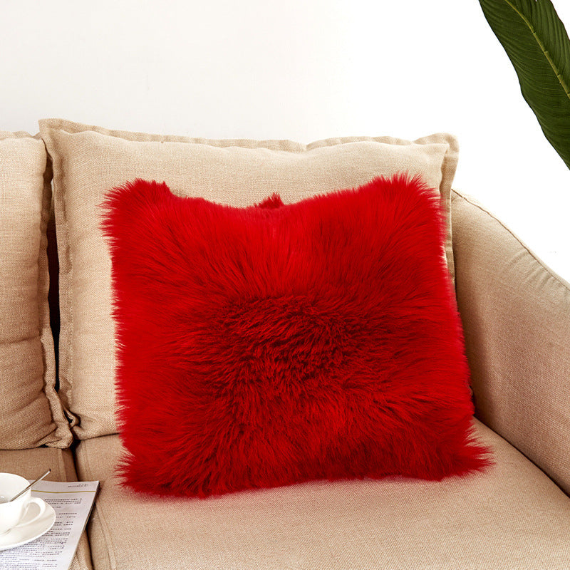 Plush pillow cover