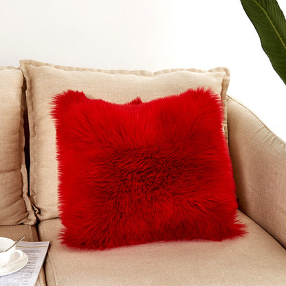 Plush pillow cover