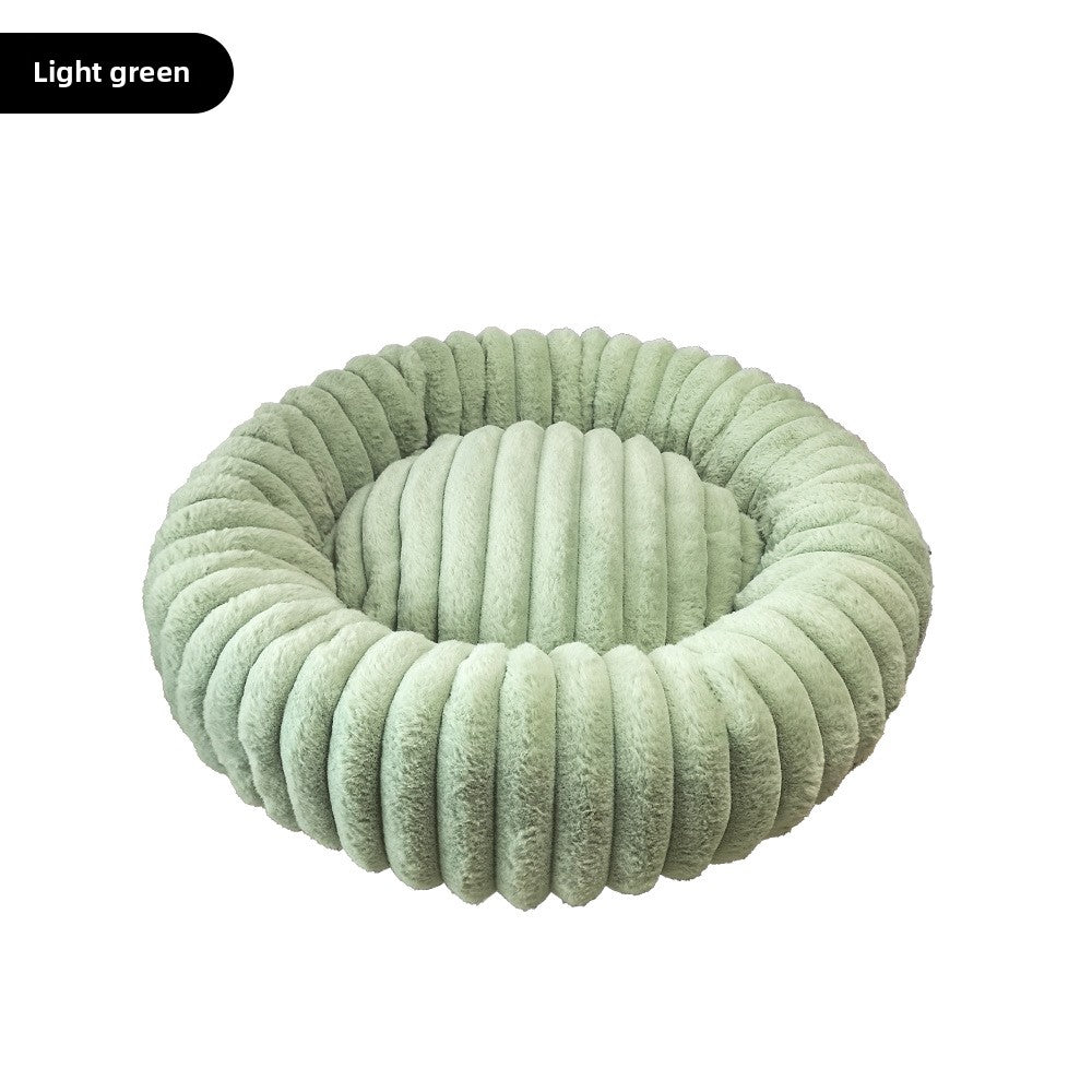 Plush Round Pet Bed for Dogs and Cats