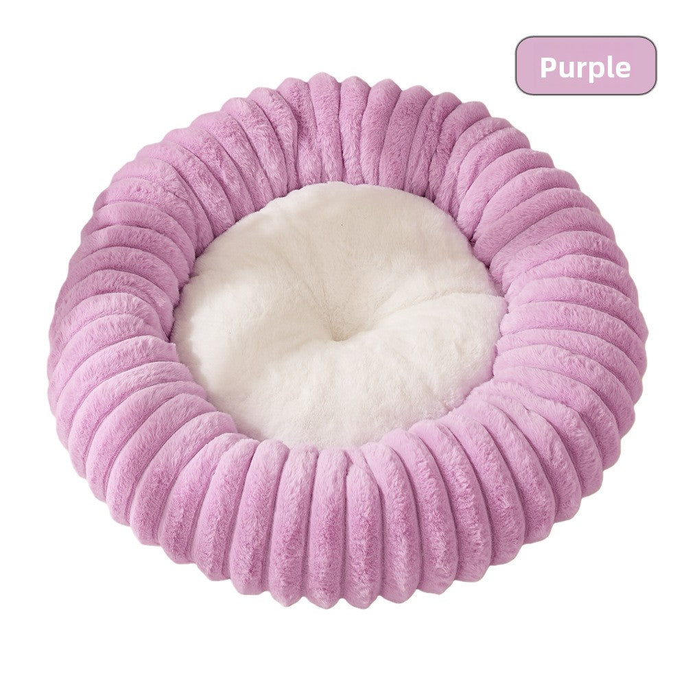 Plush Round Pet Bed