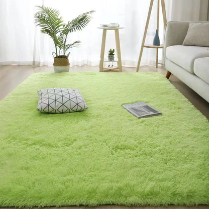 Plush Silk Hair Carpet for Home Bedroom and Living Room