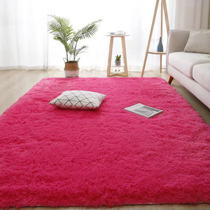 Plush Silk Hair Carpet for Home Bedroom and Living Room