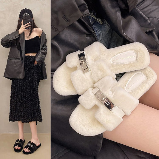 Plush slippers
